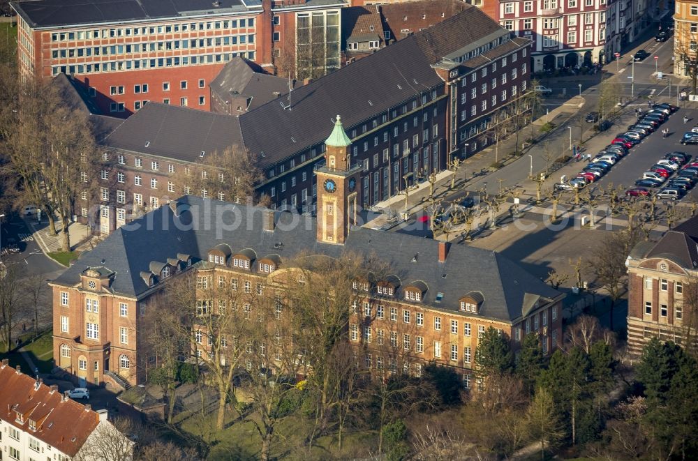 Herne from above - City Hall at Friedrich-Ebert-Platz in Herne in North Rhine-Westphalia