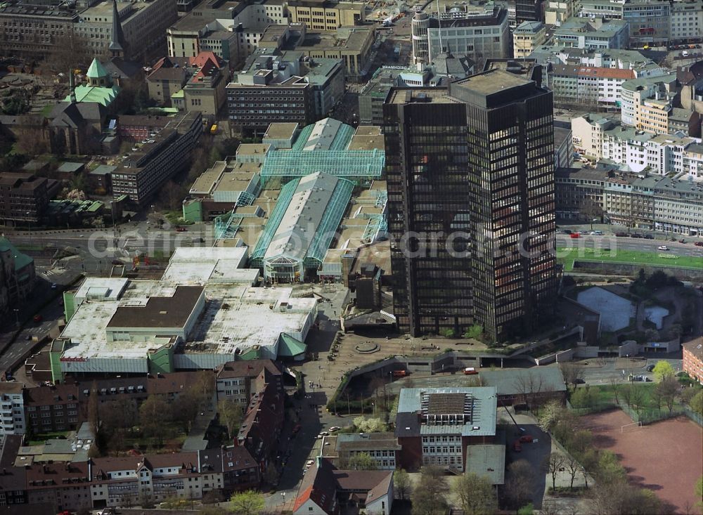 Aerial photograph Essen - City center of city hall gallery in Essen city center close to the city hall in Essen, North Rhine-Westphalia