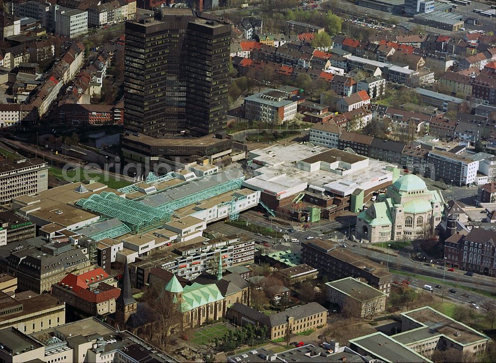 Essen from above - City center of city hall gallery in Essen city center close to the city hall in Essen, North Rhine-Westphalia