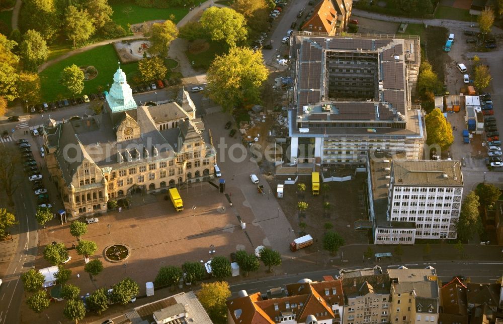 Aerial image Recklinghausen - View of the town hall Recklinghausen in the state of North Rhine-Westphalia