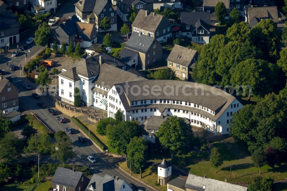 Schmallenberg from the bird's eye view: View of the town hall Schmallenberg in the state North Rhine-Westphalia