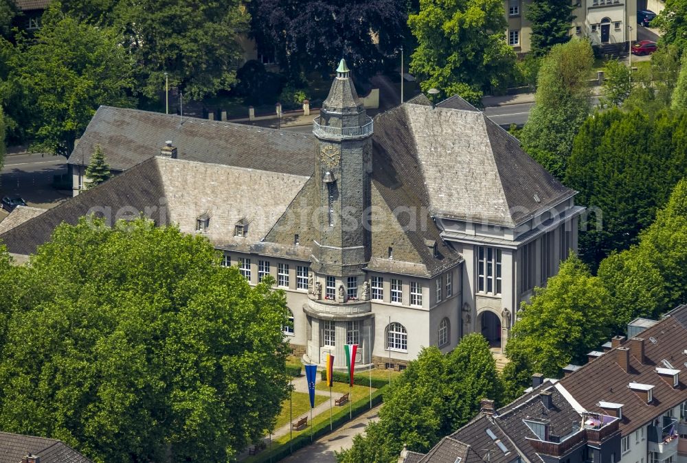 Aerial photograph Schwerte - View of the town hall Schwerte in the state of North Rhine-Westphalia