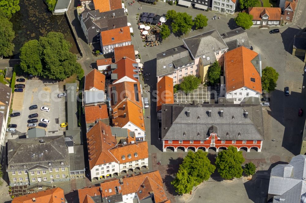 Soest from the bird's eye view: Town hall on the market square of Soest in Soest in North Rhine-Westphalia