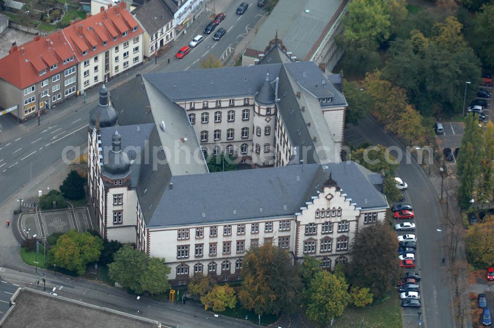 Hamm from the bird's eye view: Blick auf das Rathaus. Erbaut wurde das Gebäude 1894 im Stil der Neorenaissance, am Theodor-Heuss-Platz im Stadtteil Hamm-Mitte. Bis 1959 war es der Sitz des Oberlandesgericht, seit 1986 steht das Gebäude unter Denkmalschutz. Kontakt: Theodor-Heuss-Platz 16, 59065 Hamm, Tel. 02381 / 170,