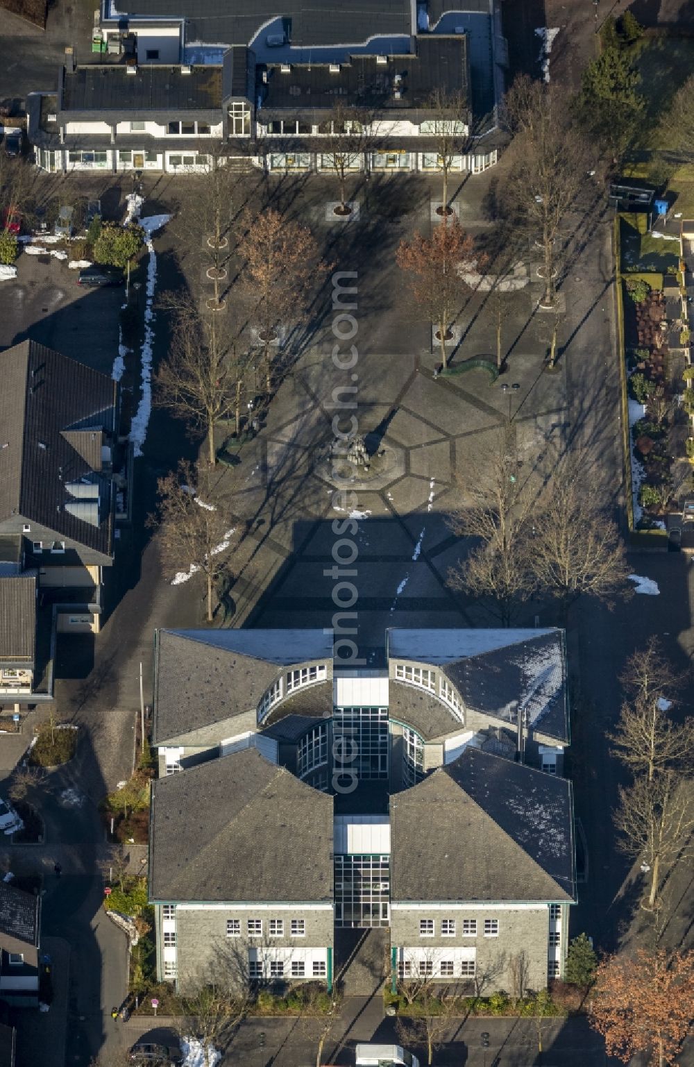 Olsberg from the bird's eye view: City hall in the center of Olsberg in Hesse