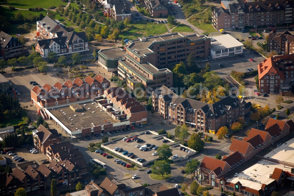 Voerde from the bird's eye view: View of the Rathausplatz in Voerde in the state of North Rhine-Westphalia