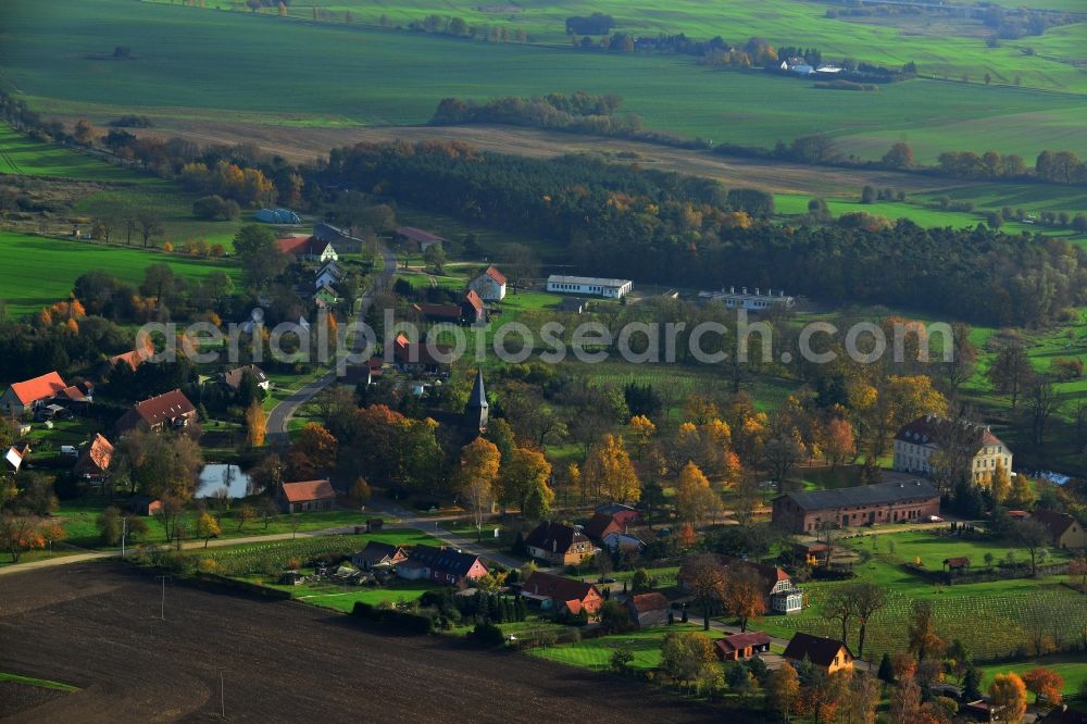 Schönbeck Rattey from the bird's eye view: District view of Rattey in the municipality Schoenbeck in the state Mecklenburg West-Pomerania