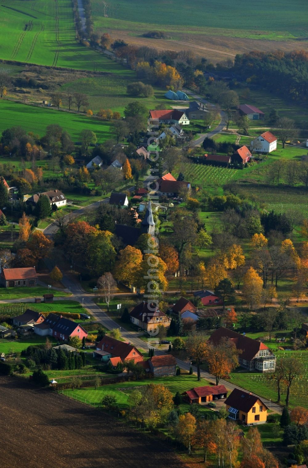 Aerial image Schönbeck Rattey - District view of Rattey in the municipality Schoenbeck in the state Mecklenburg West-Pomerania