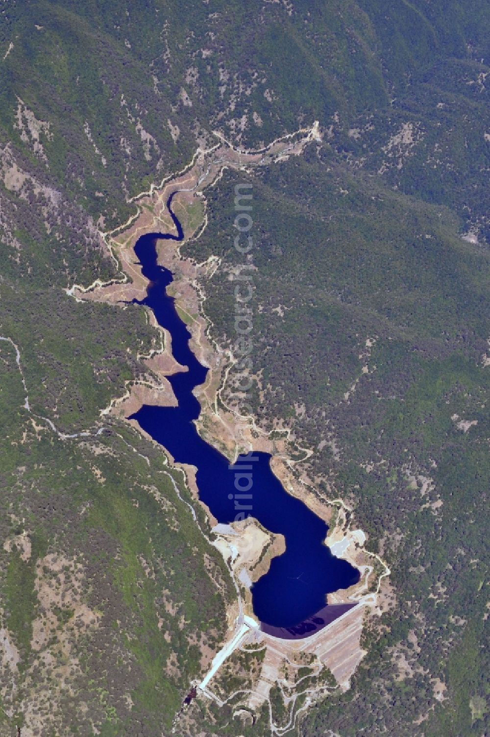 Aerial photograph Lago Del Menta - Retention basin and the reservoir of the hydroelectric power station at Lago Del Menta in the Province of Reggio Calabria in Italy