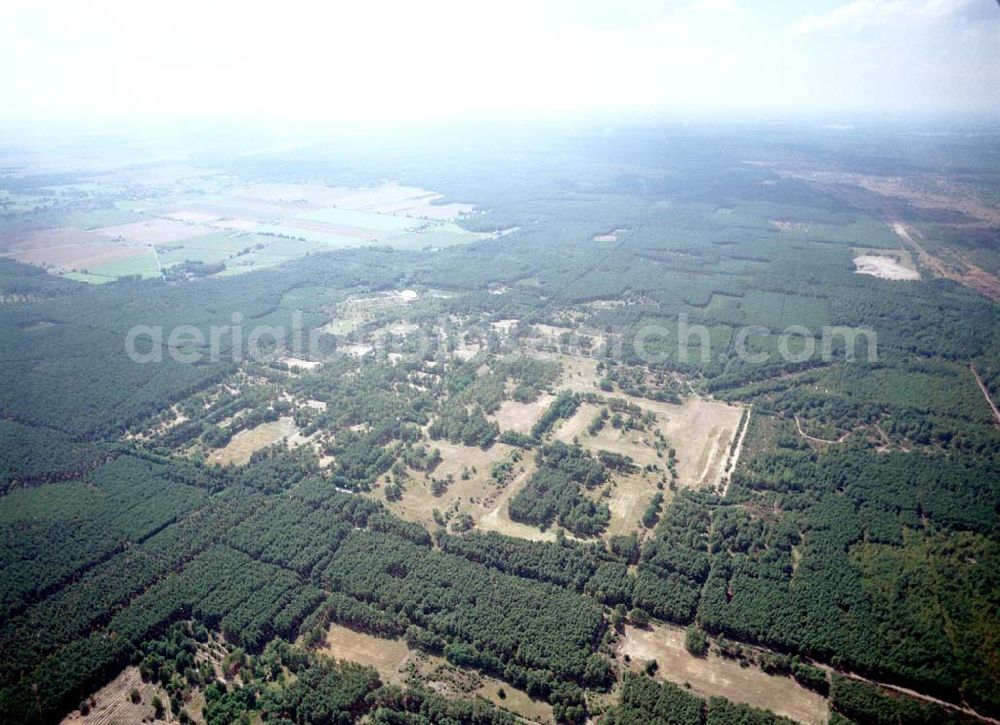 Drachhausen / Brandenburg from the bird's eye view: Re- naturiertes, ehemaliges Kasernengelände bei Drachhausen in Brandenburg. Renaturierungsfläche der Brandenburgischen Boden GmbH.