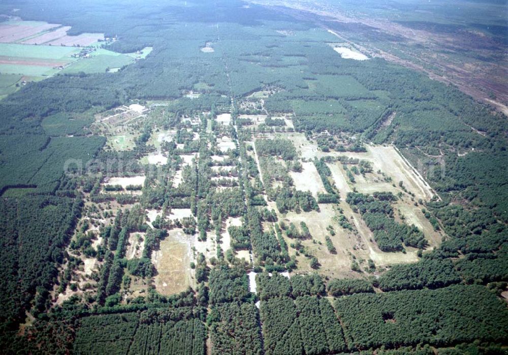 Aerial photograph Drachhausen / Brandenburg - Re- naturiertes, ehemaliges Kasernengelände bei Drachhausen in Brandenburg. Renaturierungsfläche der Brandenburgischen Boden GmbH.