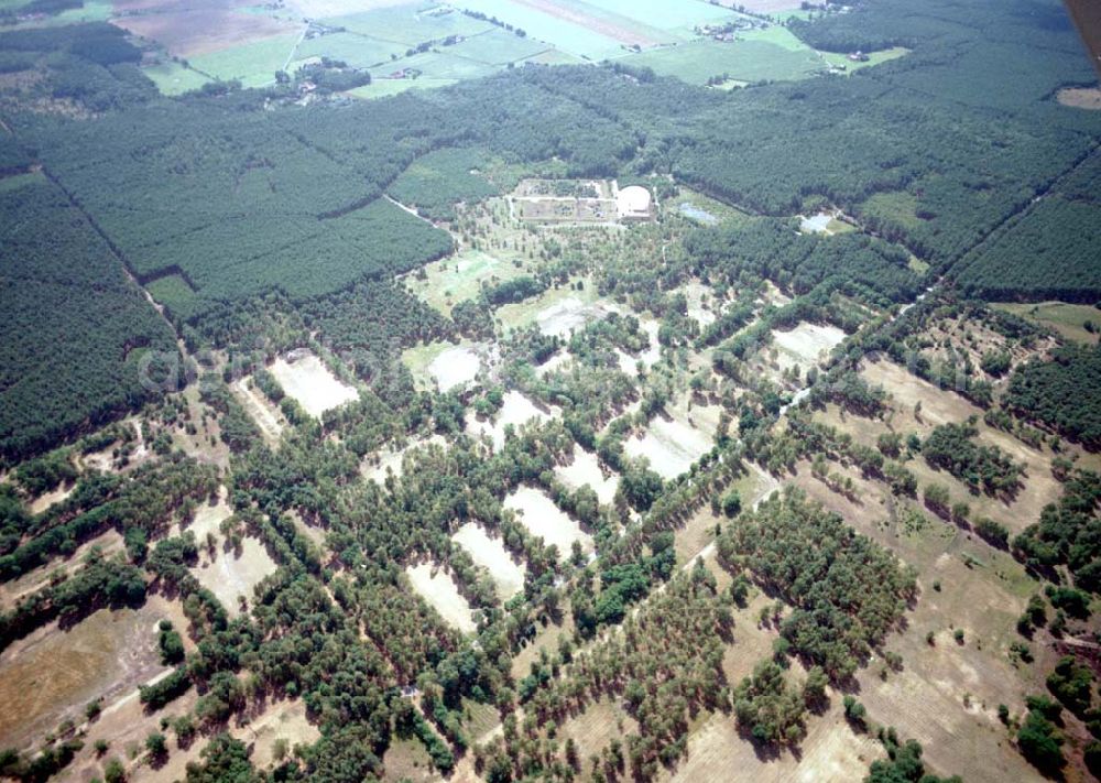 Aerial image Drachhausen / Brandenburg - Re- naturiertes, ehemaliges Kasernengelände bei Drachhausen in Brandenburg. Renaturierungsfläche der Brandenburgischen Boden GmbH.