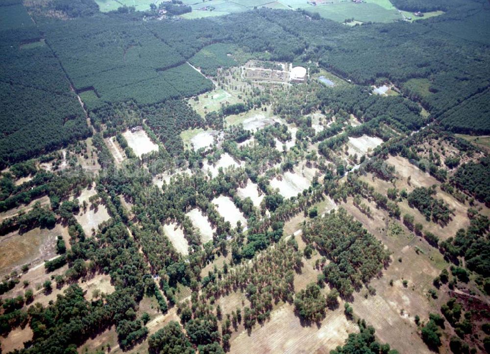 Aerial photograph Drachhausen / Brandenburg - Re- naturiertes, ehemaliges Kasernengelände bei Drachhausen in Brandenburg. Renaturierungsfläche der Brandenburgischen Boden GmbH.