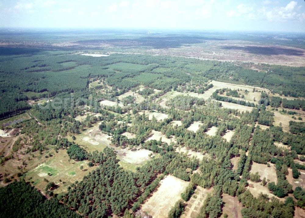 Aerial image Drachhausen / Brandenburg - Re- naturiertes, ehemaliges Kasernengelände bei Drachhausen in Brandenburg. Renaturierungsfläche der Brandenburgischen Boden GmbH.