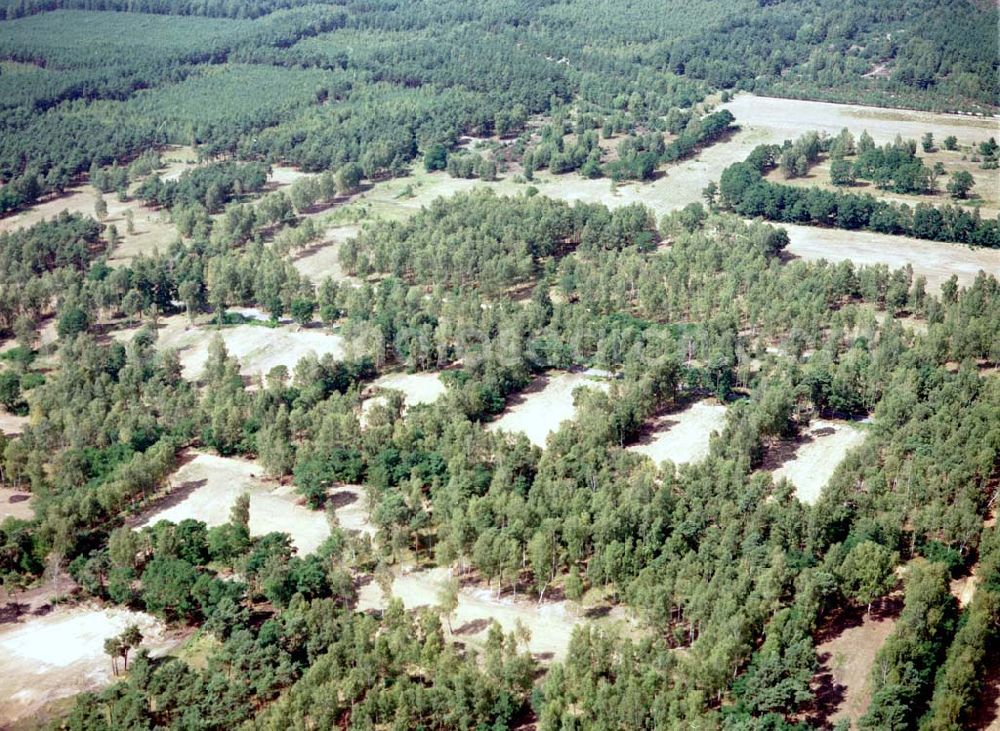 Aerial photograph Drachhausen / Brandenburg - Re- naturiertes, ehemaliges Kasernengelände bei Drachhausen in Brandenburg. Renaturierungsfläche der Brandenburgischen Boden GmbH.