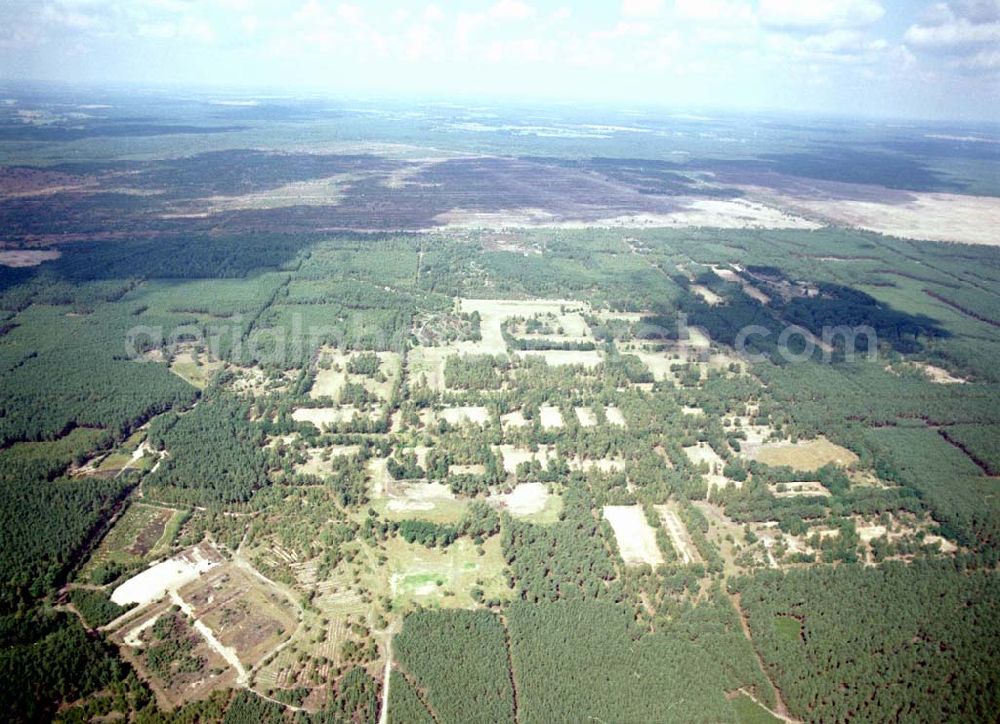 Drachhausen / Brandenburg from above - Re- naturiertes, ehemaliges Kasernengelände bei Drachhausen in Brandenburg. Renaturierungsfläche der Brandenburgischen Boden GmbH.