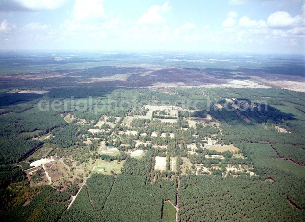 Aerial image Drachhausen / Brandenburg - Re- naturiertes, ehemaliges Kasernengelände bei Drachhausen in Brandenburg. Renaturierungsfläche der Brandenburgischen Boden GmbH.