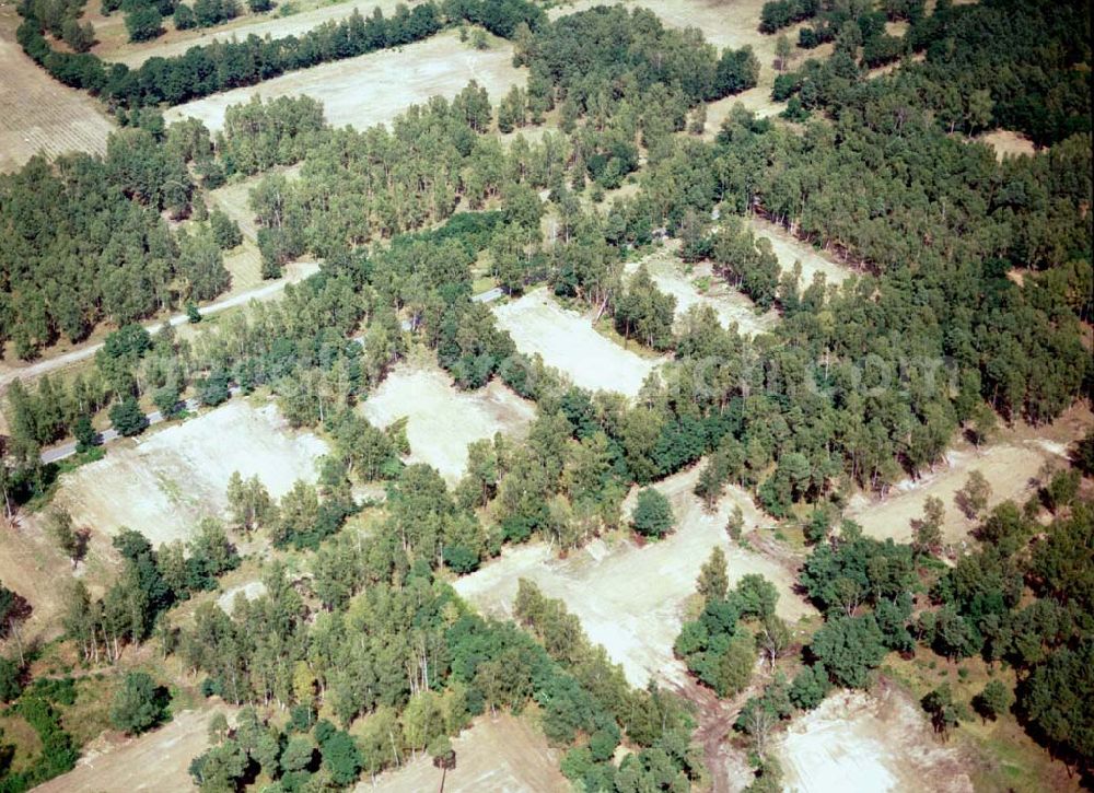 Aerial photograph Drachhausen / Brandenburg - Re- naturiertes, ehemaliges Kasernengelände bei Drachhausen in Brandenburg. Renaturierungsfläche der Brandenburgischen Boden GmbH.