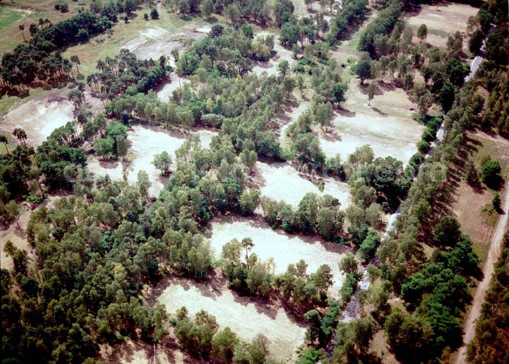 Aerial image Drachhausen / Brandenburg - Re- naturiertes, ehemaliges Kasernengelände bei Drachhausen in Brandenburg. Renaturierungsfläche der Brandenburgischen Boden GmbH.