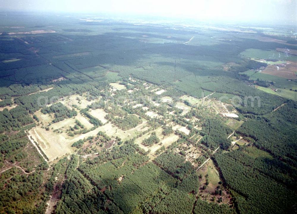 Drachhausen / Brandenburg from above - Re- naturiertes, ehemaliges Kasernengelände bei Drachhausen in Brandenburg. Renaturierungsfläche der Brandenburgischen Boden GmbH.