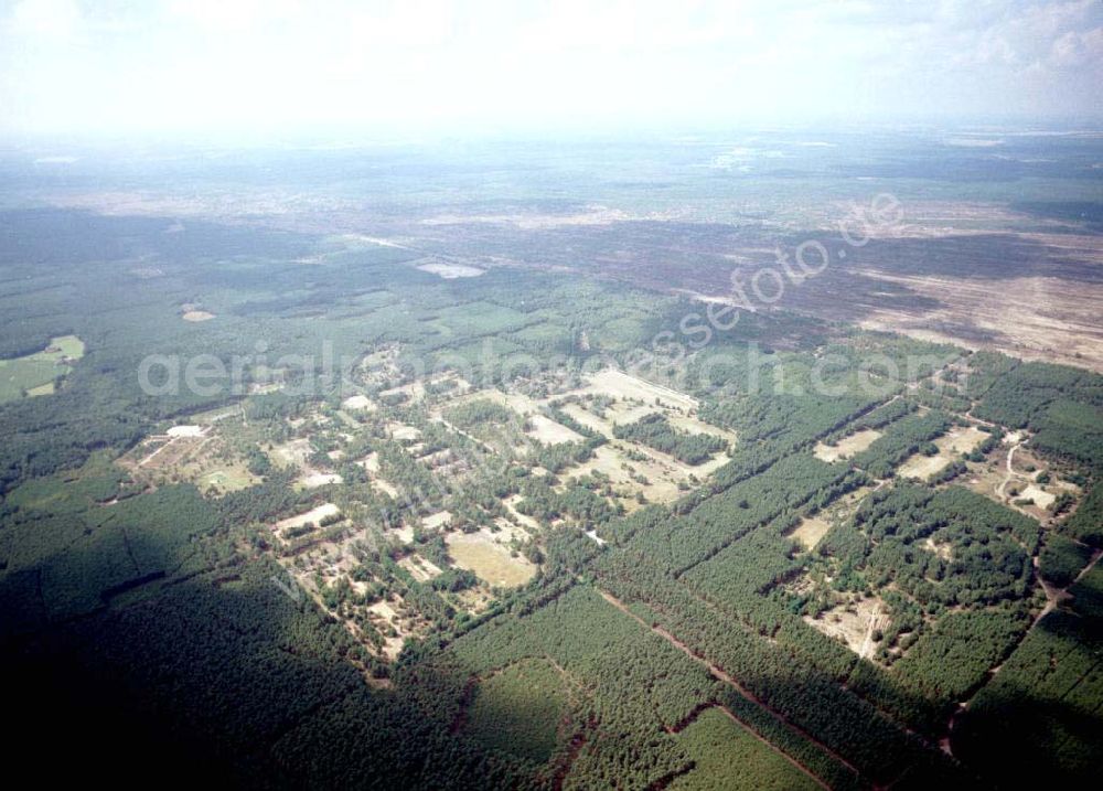 Aerial image Drachhausen / Brandenburg - Re- naturiertes, ehemaliges Kasernengelände bei Drachhausen in Brandenburg. Renaturierungsfläche der Brandenburgischen Boden GmbH.