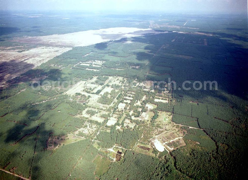 Aerial photograph Drachhausen / Brandenburg - Re- naturiertes, ehemaliges Kasernengelände bei Drachhausen in Brandenburg. Renaturierungsfläche der Brandenburgischen Boden GmbH.