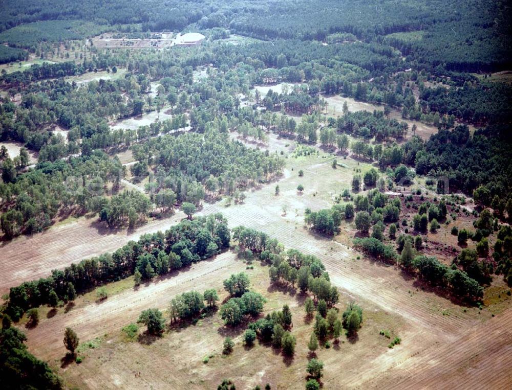 Aerial image Drachhausen / Brandenburg - Re- naturiertes, ehemaliges Kasernengelände bei Drachhausen in Brandenburg. Renaturierungsfläche der Brandenburgischen Boden GmbH.