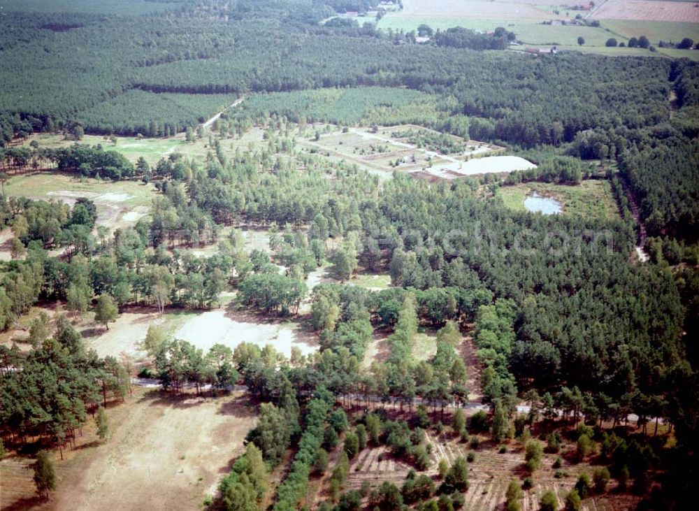 Drachhausen / Brandenburg from above - 06.08.2002 Re- naturiertes, ehemaliges Kasernengelände bei Drachhausen in Brandenburg. Renaturierungsfläche der Brandenburgischen Boden GmbH.