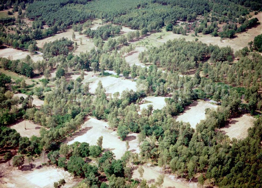 Drachhausen / Brandenburg from above - Re- naturiertes, ehemaliges Kasernengelände bei Drachhausen in Brandenburg. Renaturierungsfläche der Brandenburgischen Boden GmbH.