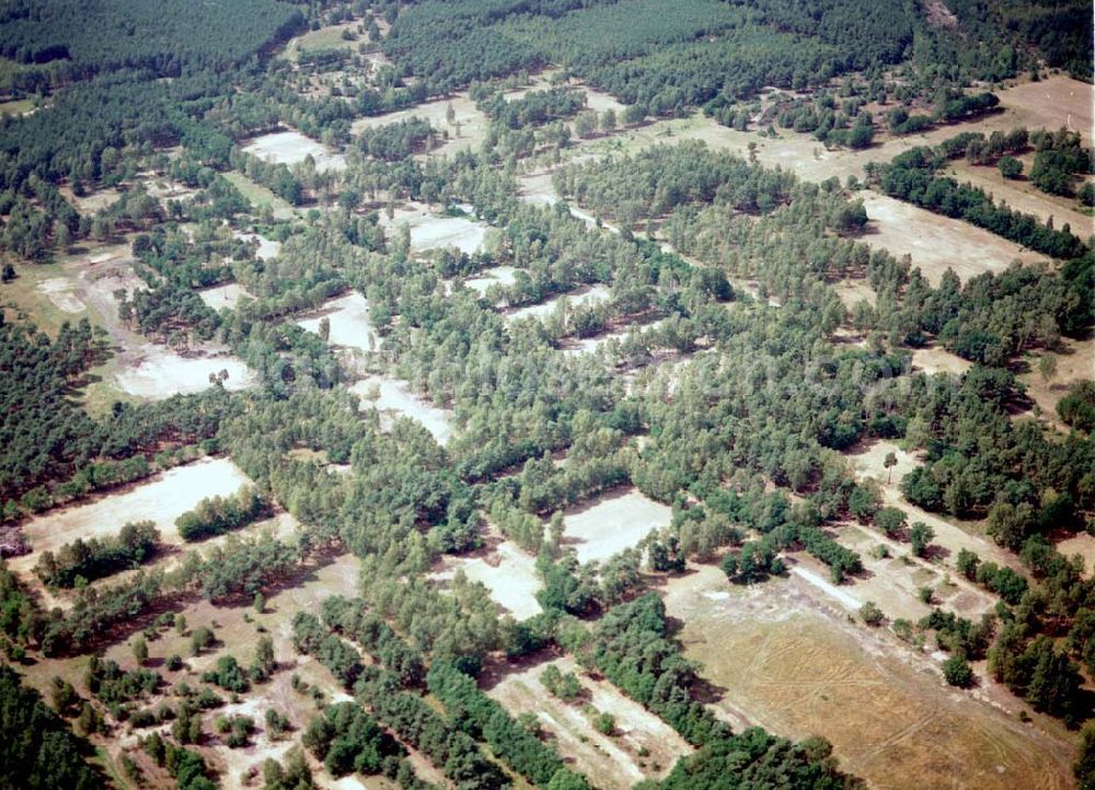 Aerial image Drachhausen / Brandenburg - Re- naturiertes, ehemaliges Kasernengelände bei Drachhausen in Brandenburg. Renaturierungsfläche der Brandenburgischen Boden GmbH.