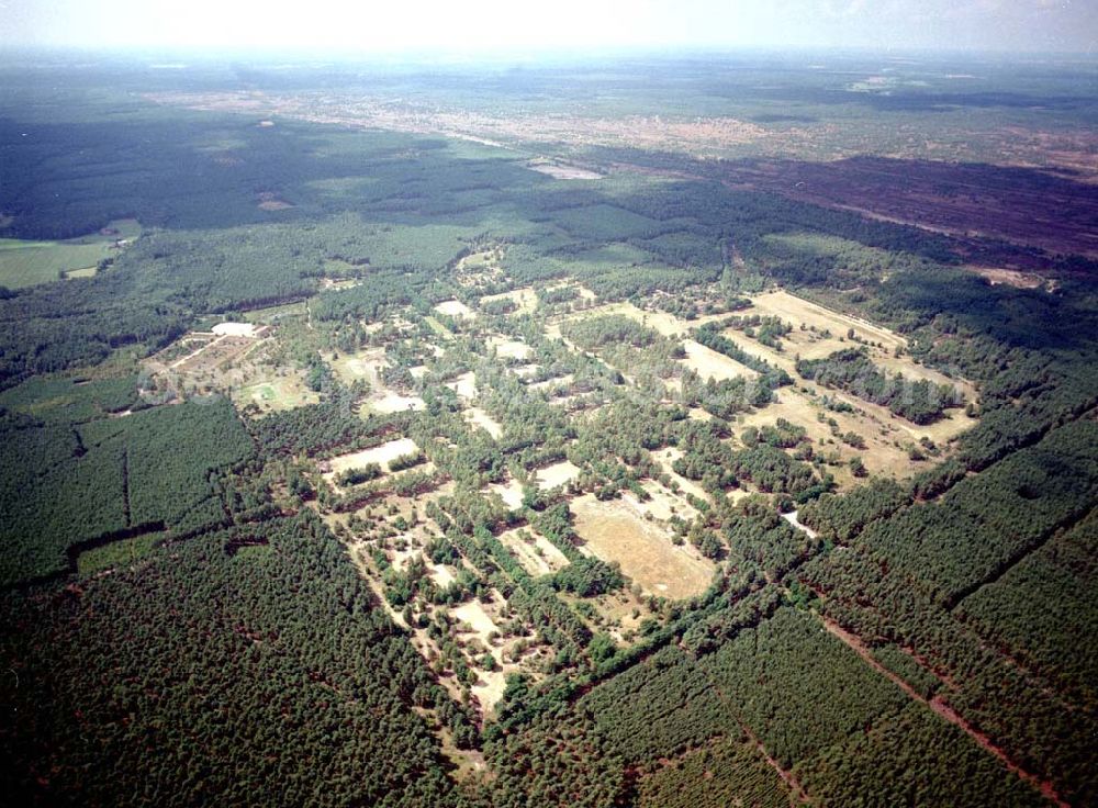 Aerial photograph Drachhausen / Brandenburg - Re- naturiertes, ehemaliges Kasernengelände bei Drachhausen in Brandenburg. Renaturierungsfläche der Brandenburgischen Boden GmbH.