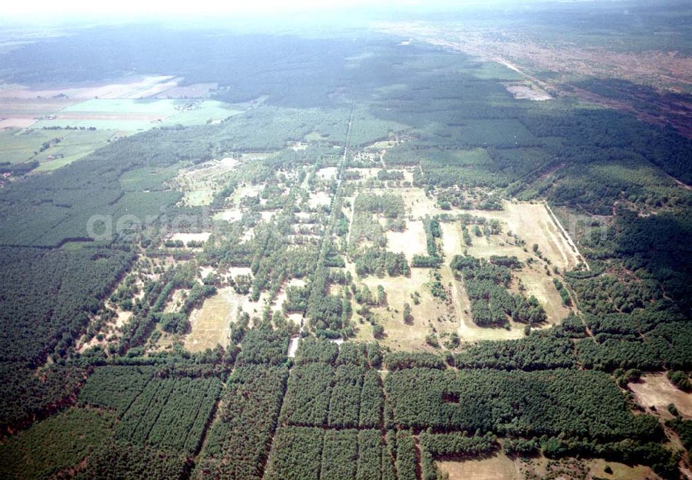 Drachhausen / Brandenburg from above - Re- naturiertes, ehemaliges Kasernengelände bei Drachhausen in Brandenburg. Renaturierungsfläche der Brandenburgischen Boden GmbH.