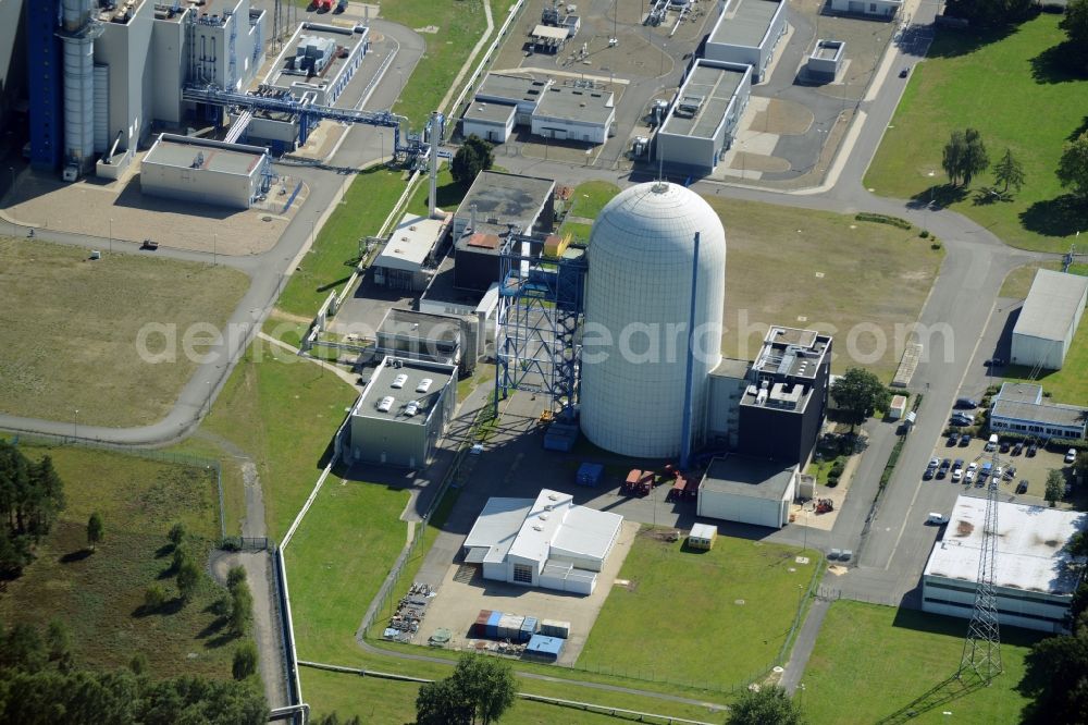 Aerial image Lingen (Ems) - Building remains of the reactor units and facilities of the NPP nuclear power plant in Lingen (Ems) in the state Lower Saxony