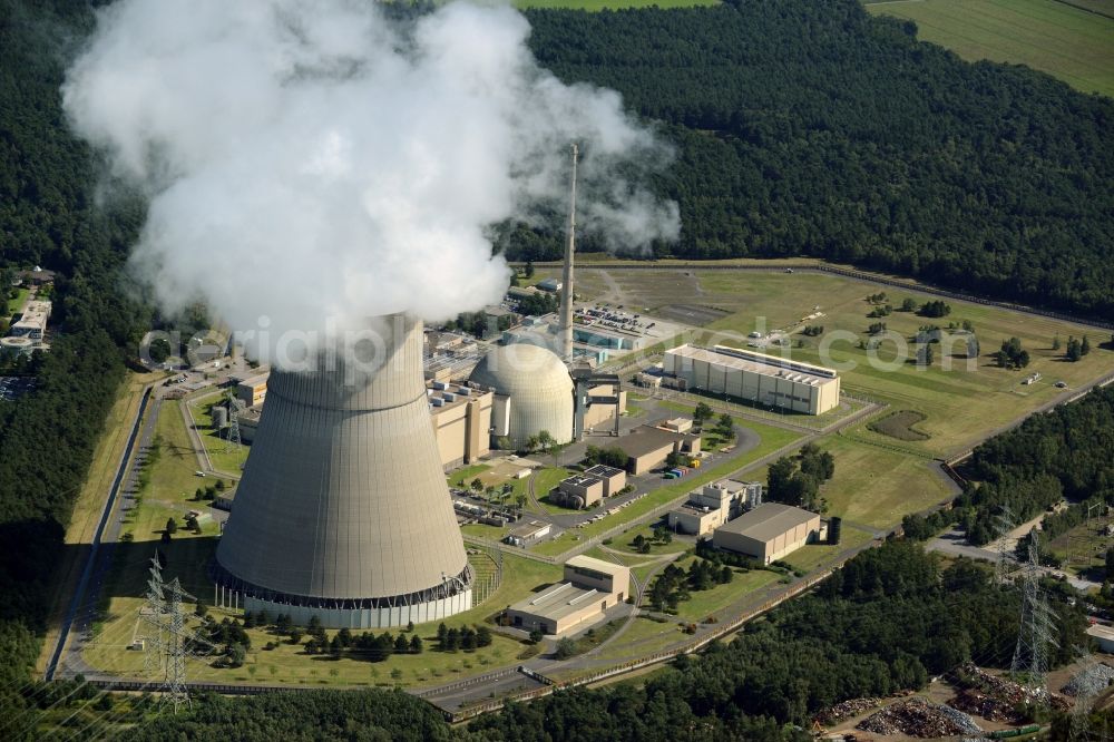 Aerial photograph Lingen (Ems) - Building remains of the reactor units and facilities of the NPP nuclear power plant in Lingen (Ems) in the state Lower Saxony