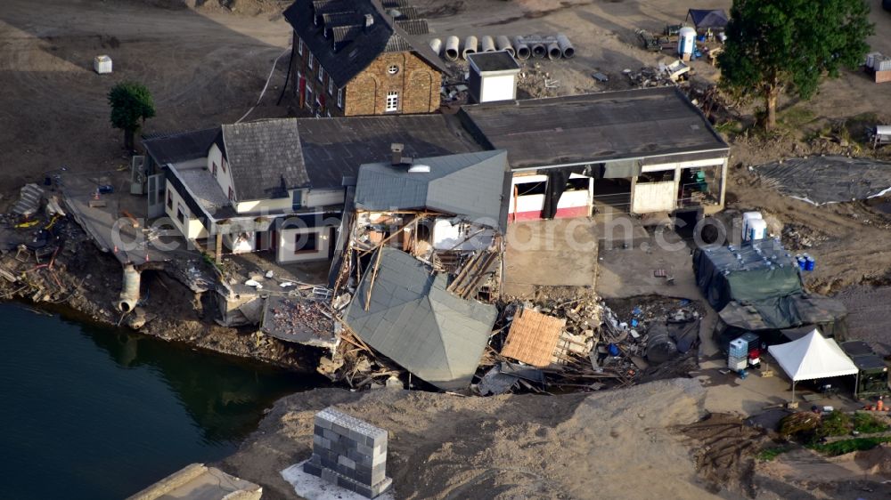 Aerial image Rech - Rech after the flood disaster this year in the state Rhineland-Palatinate, Germany