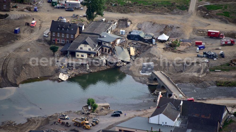 Aerial photograph Rech - Rech after the flood disaster this year in the state Rhineland-Palatinate, Germany