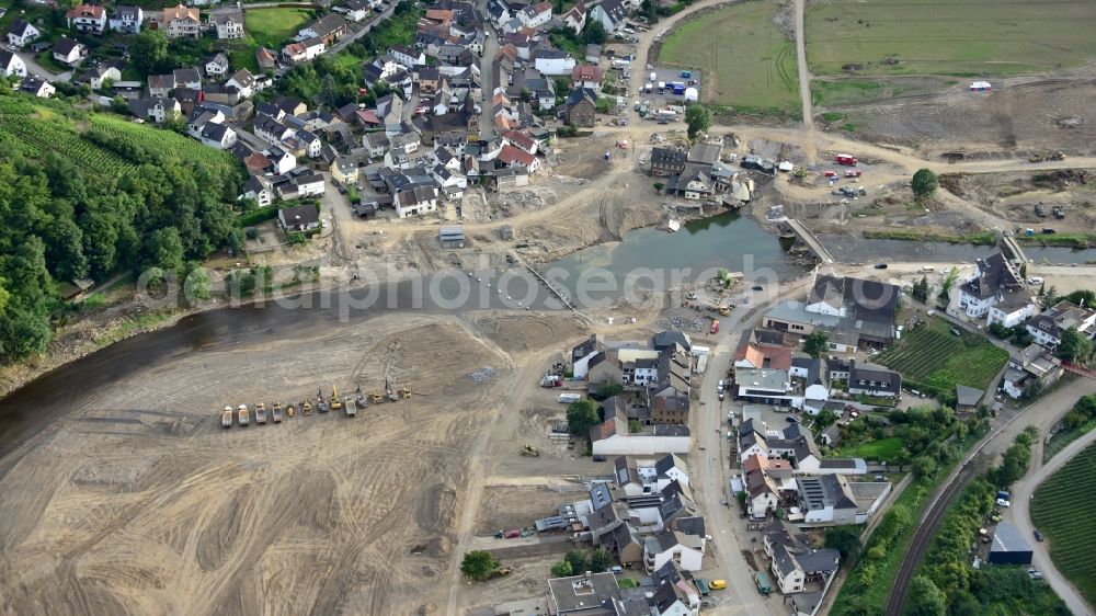 Aerial image Rech - Rech after the flood disaster this year in the state Rhineland-Palatinate, Germany