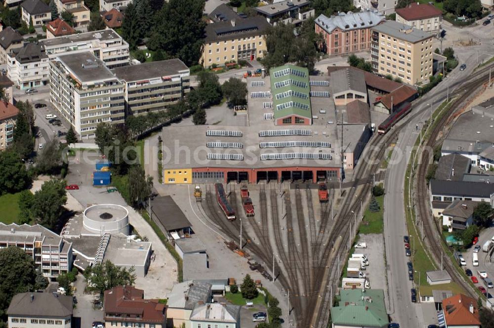 Salzburg from above - Gelände zur Unterbringung und Instandhaltung von Bahnwagons in Salzburg.