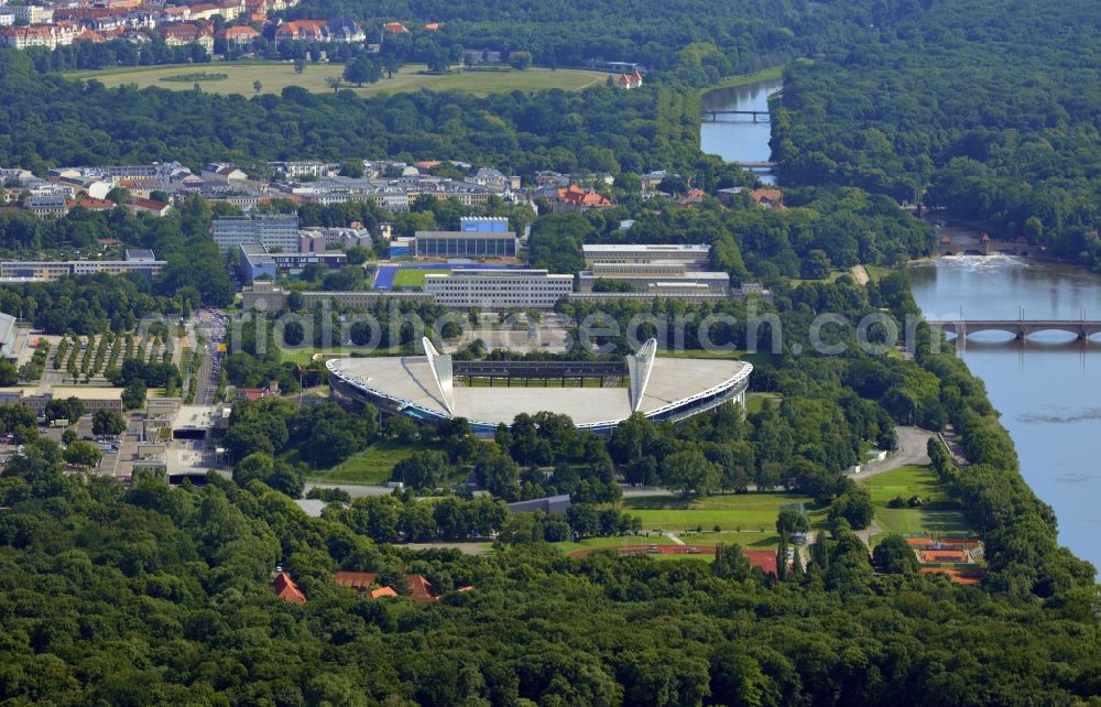 Aerial photograph Leipzig - View of the Red Bull Arena in Leipzig in the state of Saxony