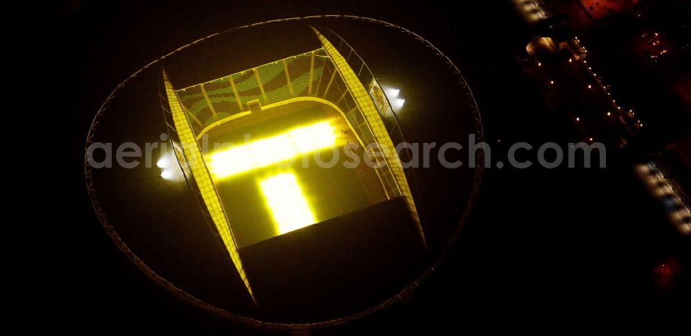 Aerial image Leipzig - Night view of the Red Bull Arena in Leipzig in the state Saxony