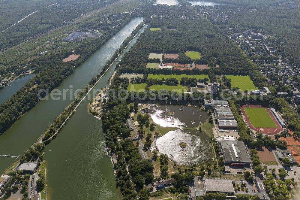 Duisburg from above - Wedau regatta course in Duisburg in the Ruhr area in North Rhine-Westphalia