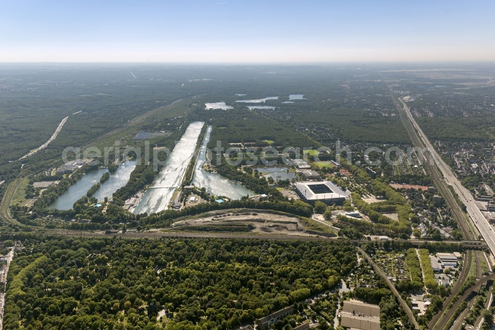 Duisburg from the bird's eye view: Wedau regatta course in Duisburg in the Ruhr area in North Rhine-Westphalia