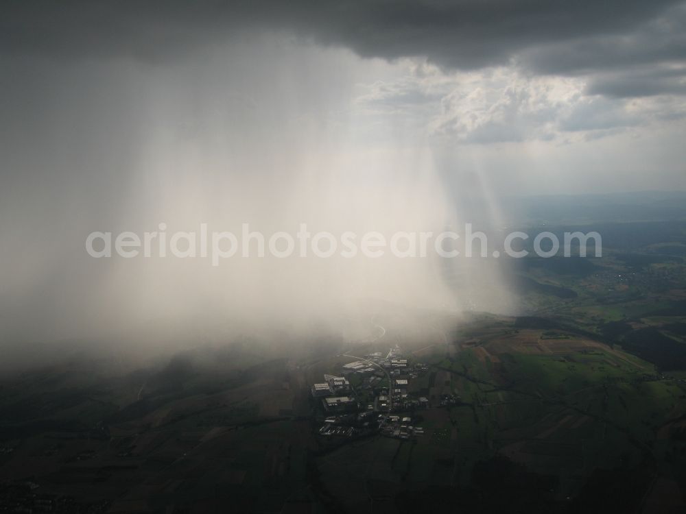 Aerial image Karlskron - Rain shower in Karlskron bavaria