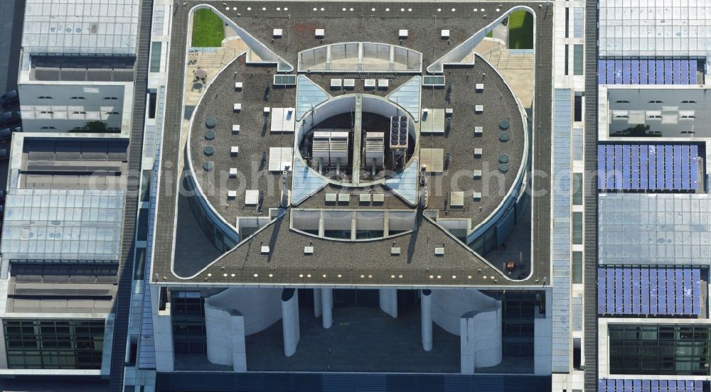 Aerial photograph Berlin Moabit - Government district with the Federal Chancellery along the Spree in Berlin Tiergarten