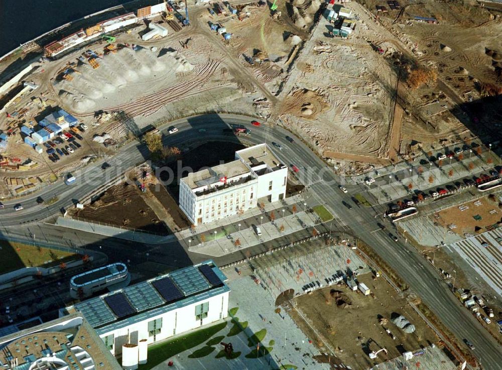 Aerial photograph Berlin - Tiergarten - Regierungsviertel, Schweizer Botschaft