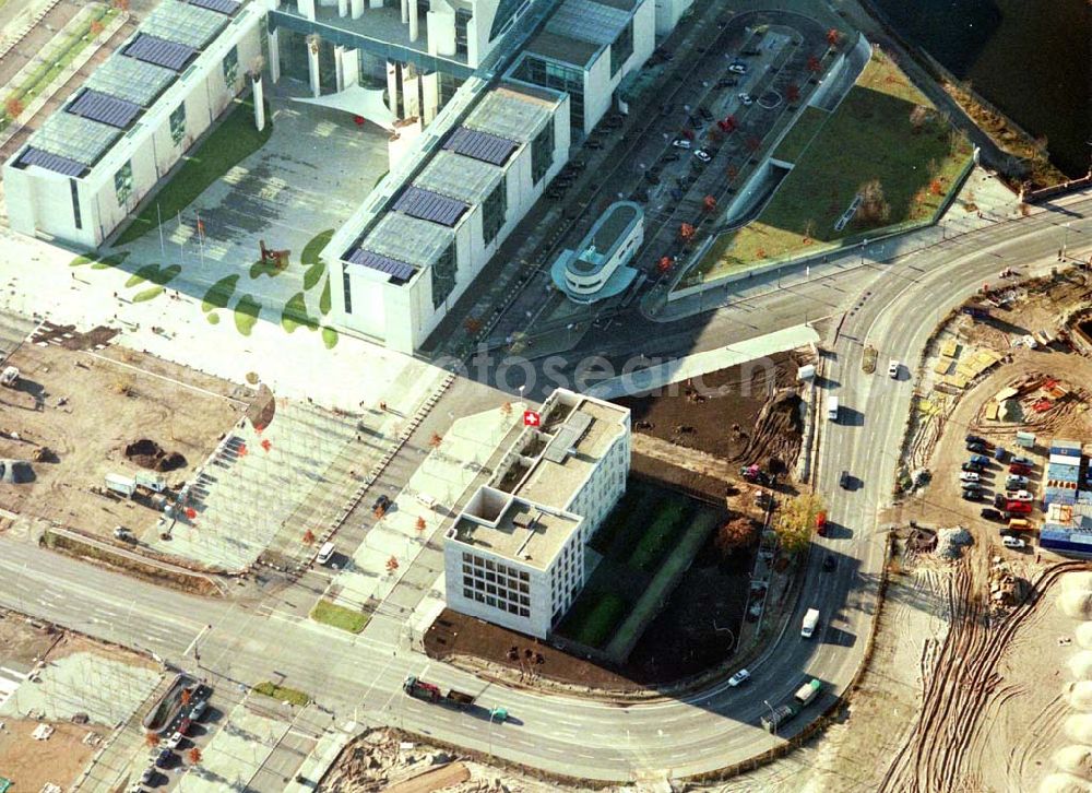 Berlin - Tiergarten from above - Regierungsviertel, Schweizer Botschaft