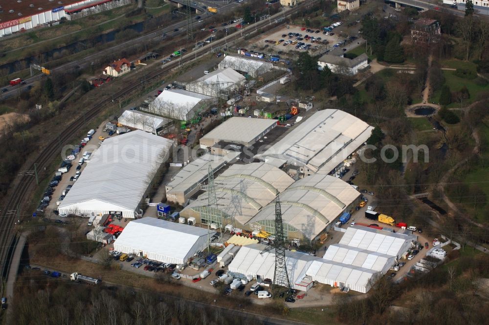 Lörrach from the bird's eye view: Traditionally, in the spring, the regional consumer fair in Loerrach in Baden-Wuerttemberg