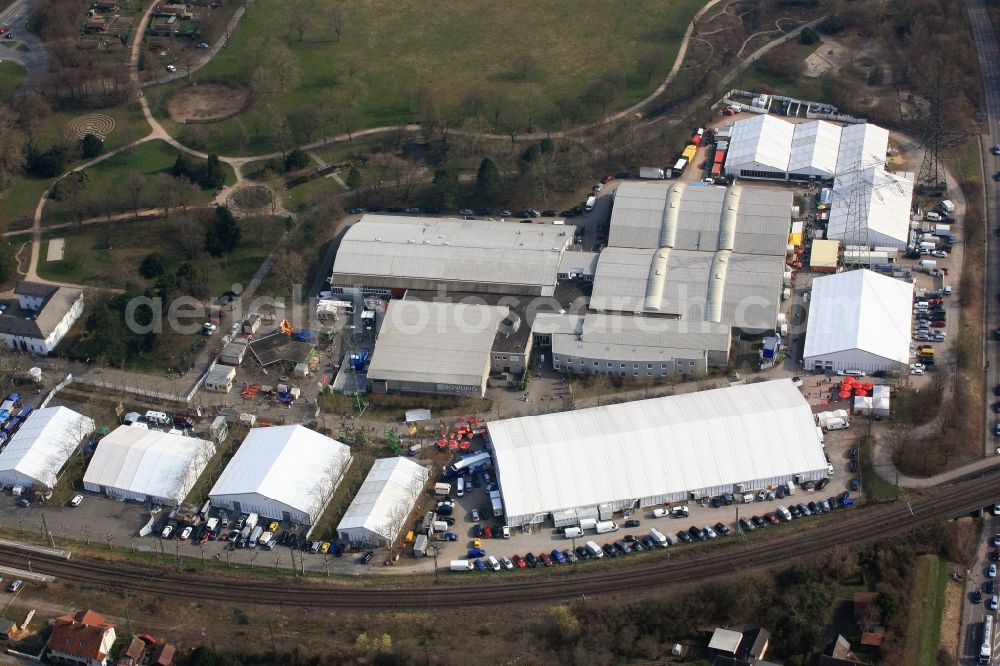 Aerial image Lörrach - Traditionally, in the spring, the regional consumer fair in Loerrach in Baden-Wuerttemberg