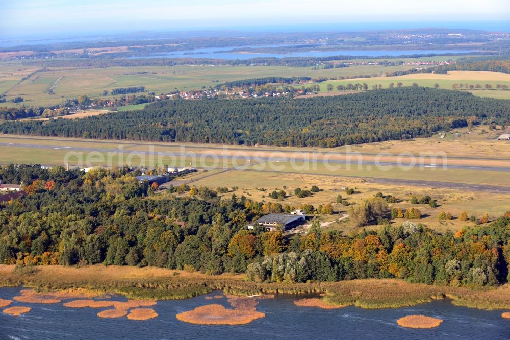 Aerial photograph Garz - View of the regional airport Heringsdorf in Garz in the state Mecklenburg-Vorpommern. The airport is located on the region of the municipal corporations Garz and Zirchow