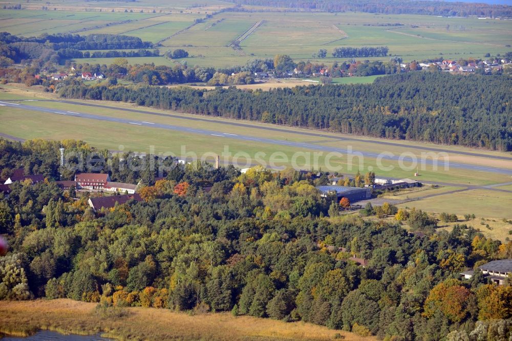 Garz from the bird's eye view: View of the regional airport Heringsdorf in Garz in the state Mecklenburg-Vorpommern. The airport is located on the region of the municipal corporations Garz and Zirchow